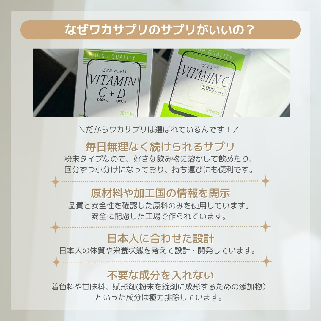 ワカサプリ 高濃度ビタミンC 3000mg | NEXUS ONLINE｜ドクターズコスメ専門通販サイト ネクサスオンライン